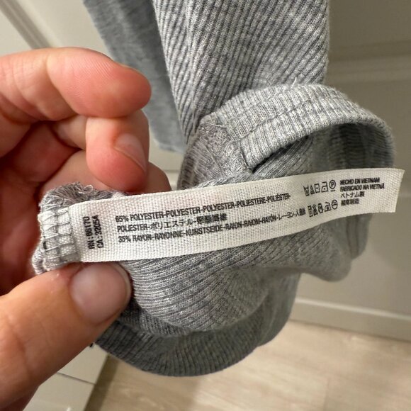 Free People Intimately Gray Racer Back Tank Medium Distressed Hem Boho Layering - Picture 5 of 6